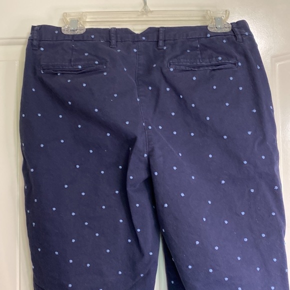 Boden Rachel Spot Chino NAVY WITH BLUE POLKA DOTS Trousers Sz 8 - Picture 10 of 15